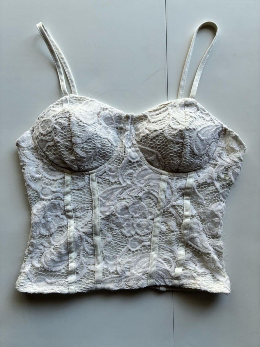 Madden Girl White Lace Bustier Tank Top